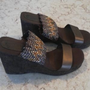 Enzo Angiolini Boho Wedge Sandle Sz 8M